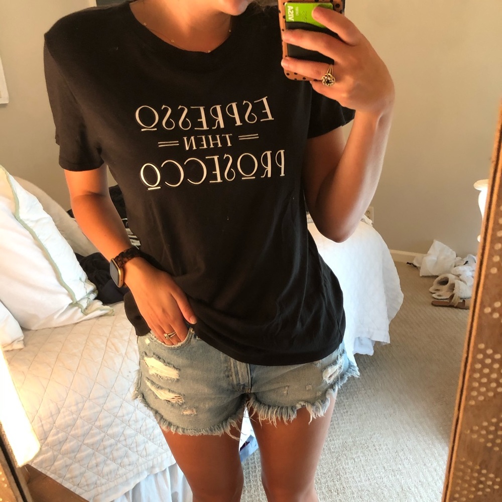 Espresso then Prosecco T-shirt